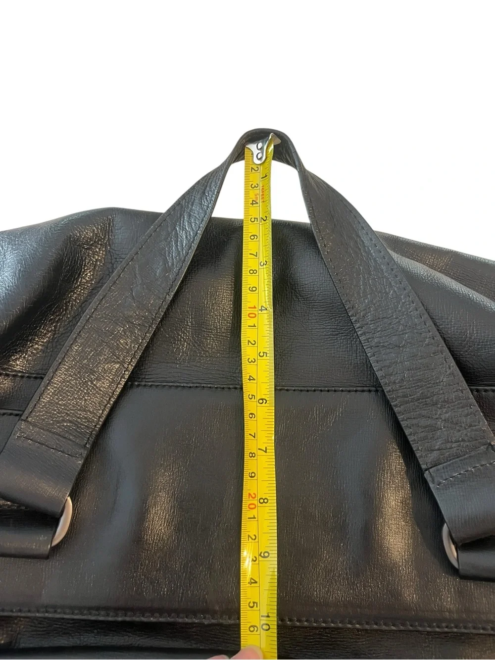 Vintage Fossil Brand Black Leather Weekender Duffel Bag